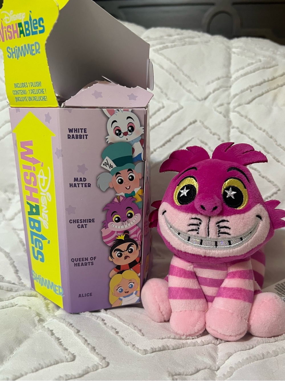 Disney Shimmer Wishable Cheshire Cat Plush - Magenta & Light Pink Stripes